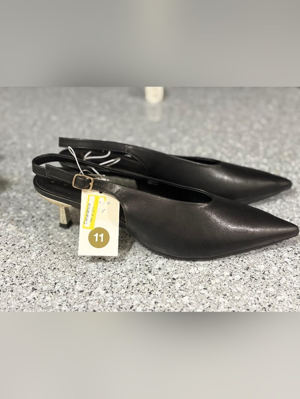 Black Women's Slingback Flat Shoes